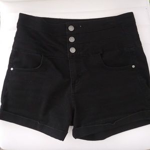 Black jean shorts